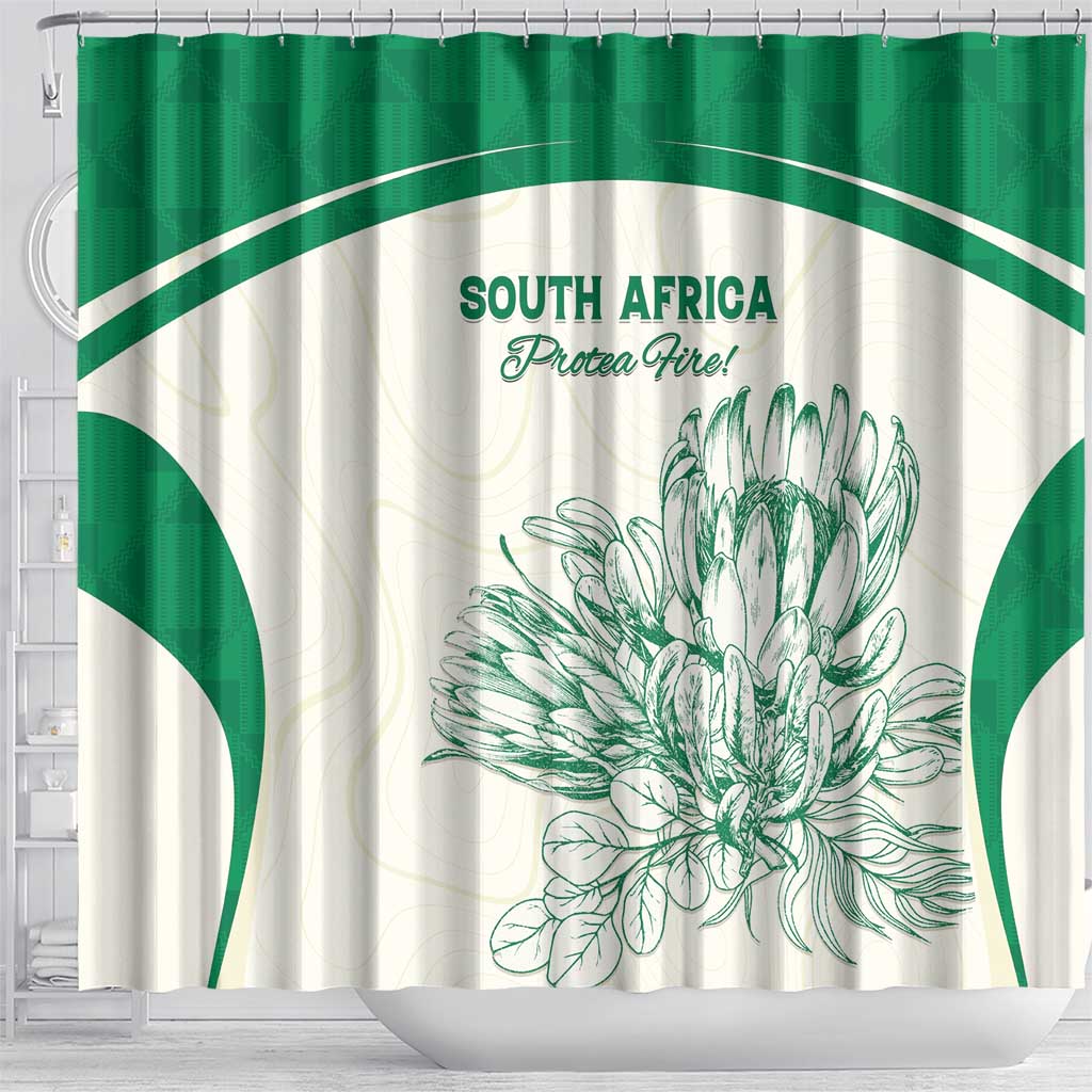 South Africa Cricket Shower Curtain Protea Fire - Wonder Print Shop