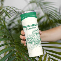 Custom South Africa Cricket Skinny Tumbler Protea Fire - Wonder Print Shop