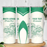 Custom South Africa Cricket Skinny Tumbler Protea Fire - Wonder Print Shop