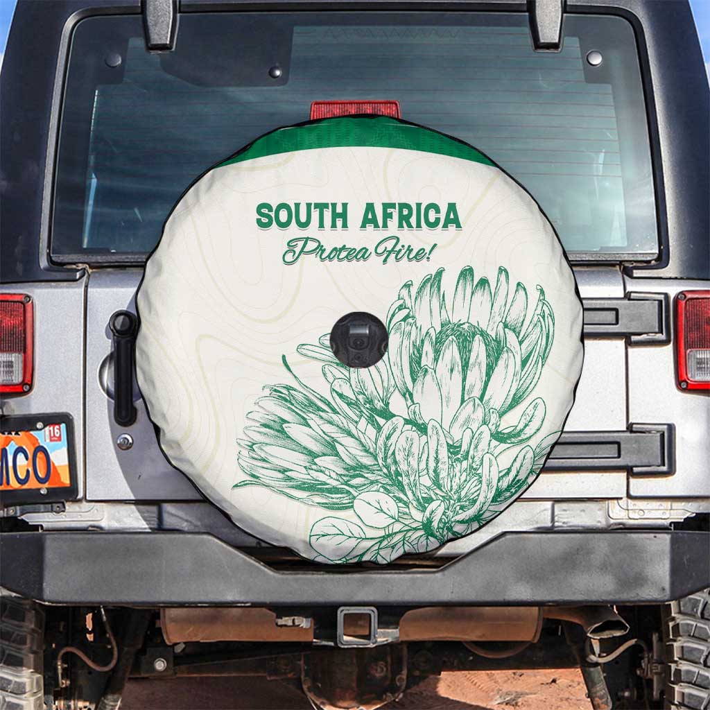 South Africa Cricket Spare Tire Cover Protea Fire - Wonder Print Shop