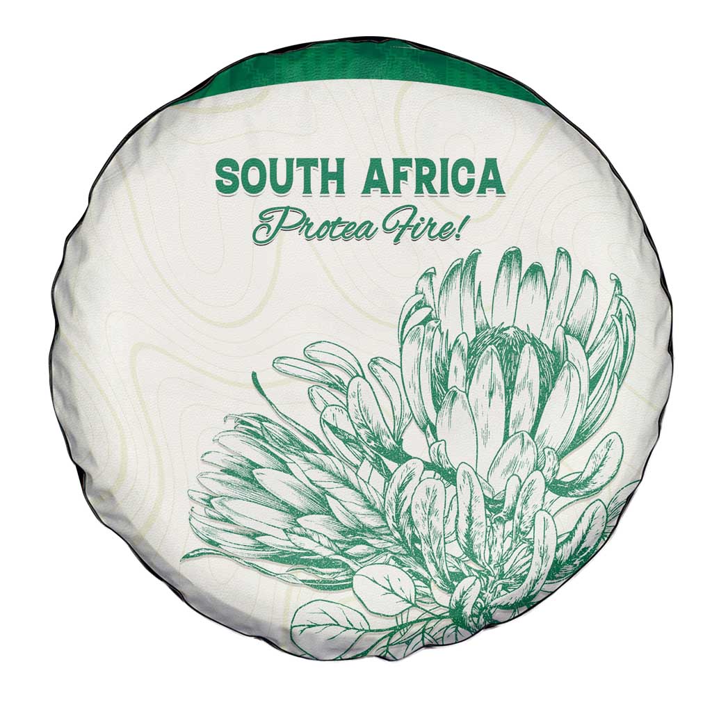 South Africa Cricket Spare Tire Cover Protea Fire - Wonder Print Shop