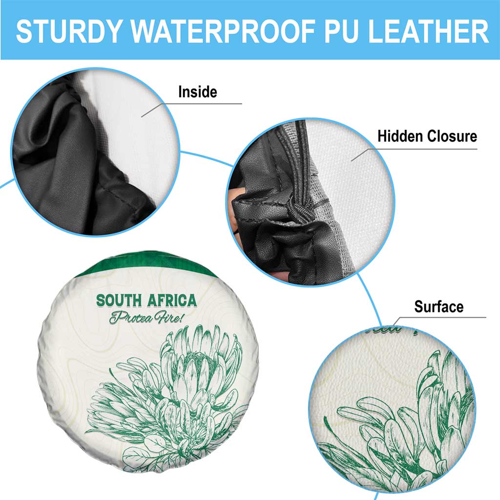 South Africa Cricket Spare Tire Cover Protea Fire - Wonder Print Shop