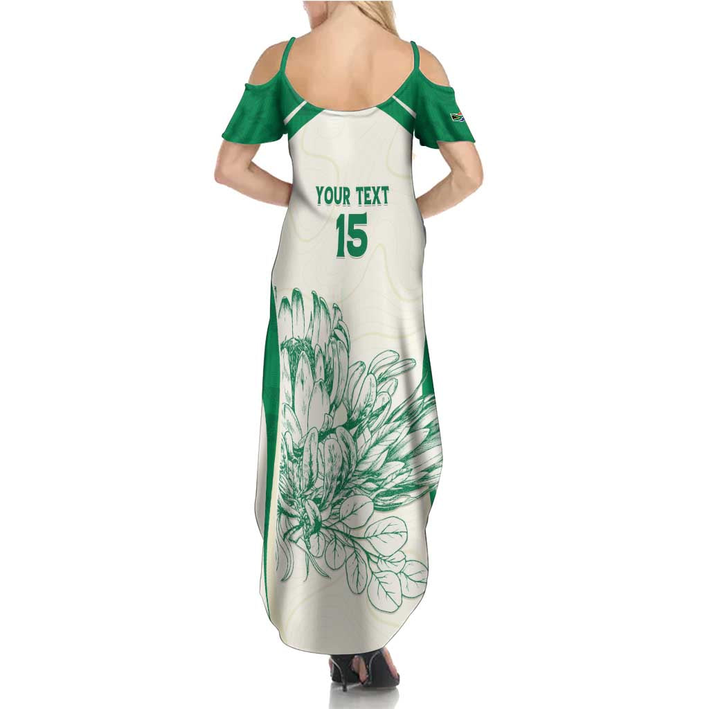 Custom South Africa Cricket Summer Maxi Dress Protea Fire - Wonder Print Shop