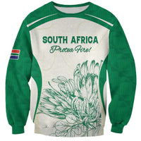Custom South Africa Cricket Sweatshirt Protea Fire - Wonder Print Shop
