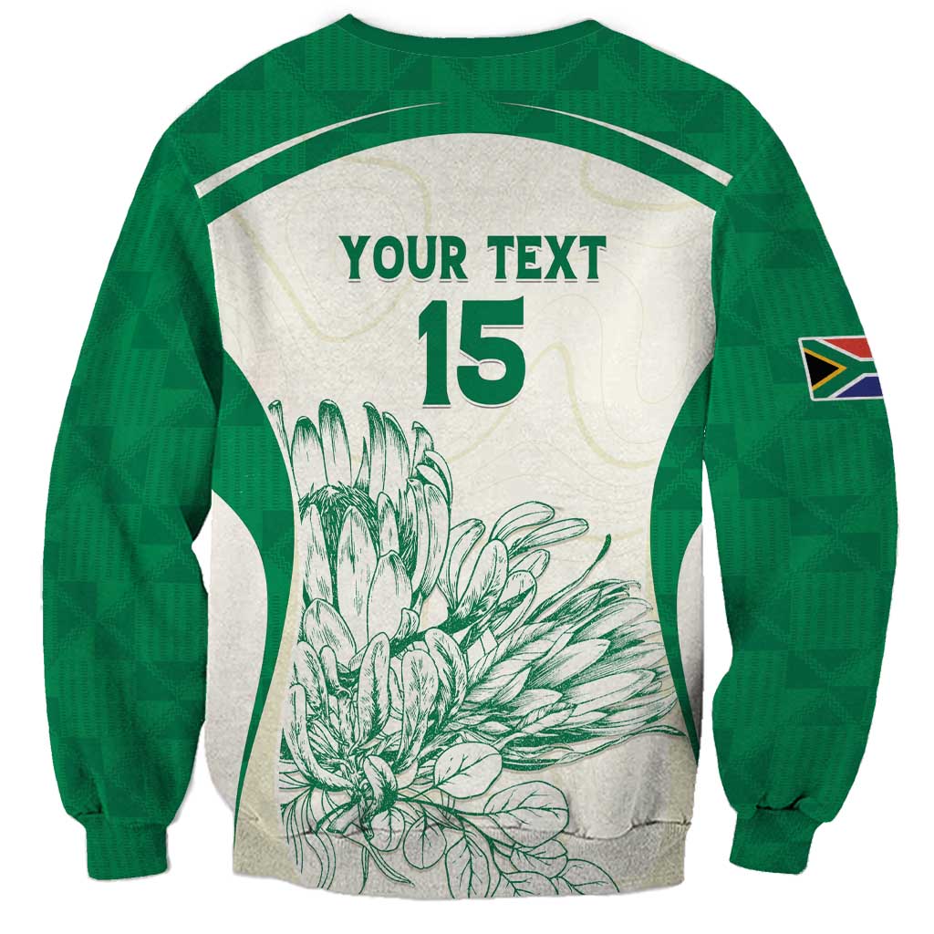 Custom South Africa Cricket Sweatshirt Protea Fire - Wonder Print Shop
