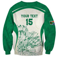Custom South Africa Cricket Sweatshirt Protea Fire - Wonder Print Shop