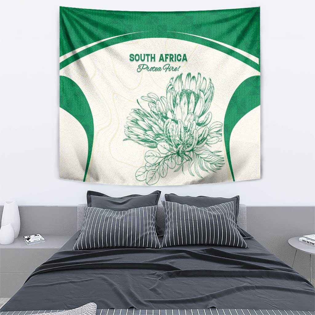 South Africa Cricket Tapestry Protea Fire - Wonder Print Shop
