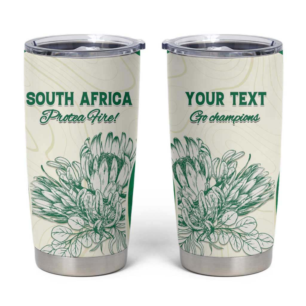 Custom South Africa Cricket Tumbler Cup Protea Fire - Wonder Print Shop