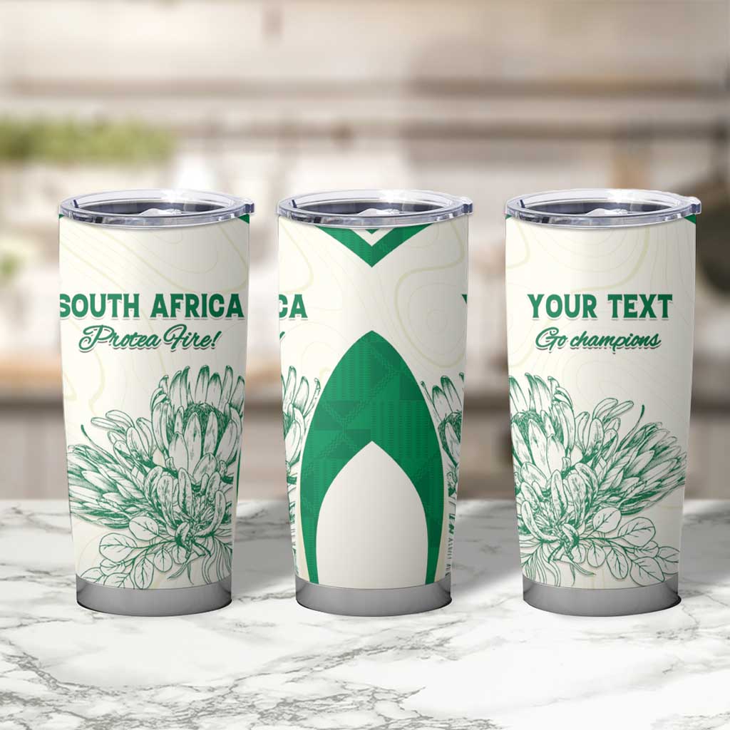 Custom South Africa Cricket Tumbler Cup Protea Fire - Wonder Print Shop