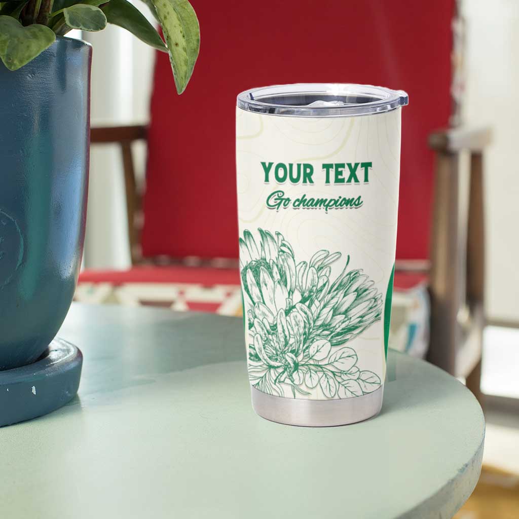 Custom South Africa Cricket Tumbler Cup Protea Fire - Wonder Print Shop