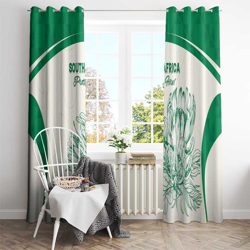 South Africa Cricket Window Curtain Protea Fire - Wonder Print Shop