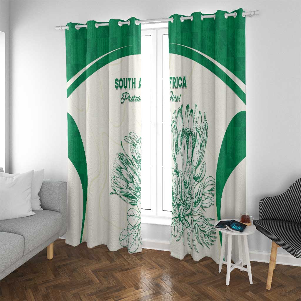 South Africa Cricket Window Curtain Protea Fire - Wonder Print Shop
