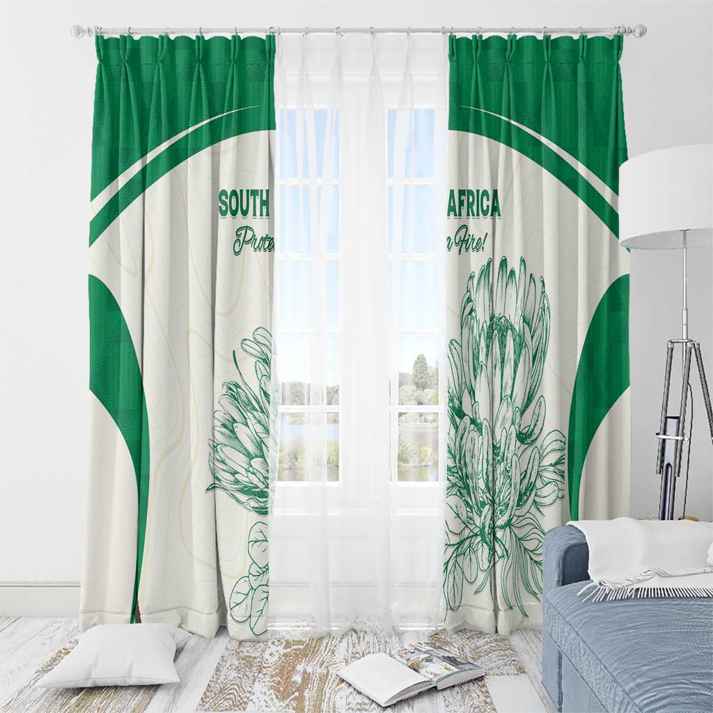 South Africa Cricket Window Curtain Protea Fire - Wonder Print Shop