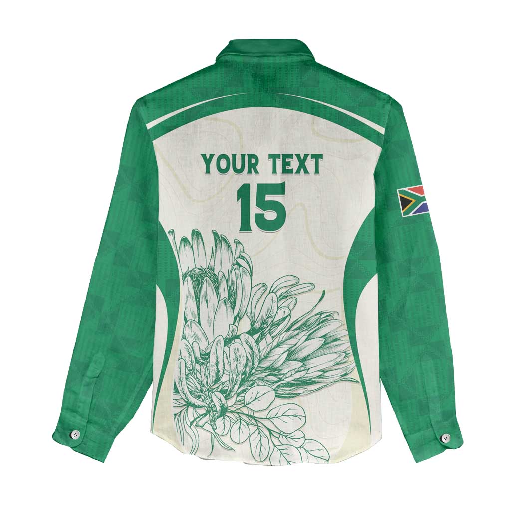 Custom South Africa Cricket Women Casual Shirt Protea Fire - Wonder Print Shop
