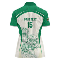 Custom South Africa Cricket Women Polo Shirt Protea Fire - Wonder Print Shop