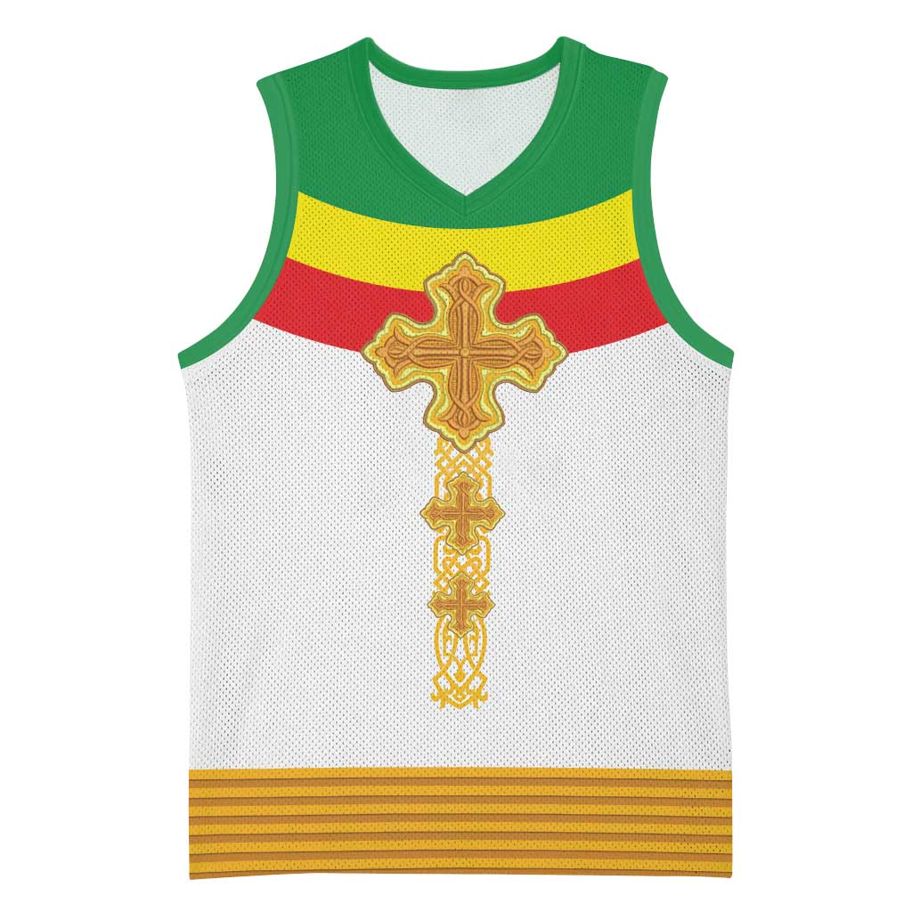 Ethiopia Meskel Basketball Jersey Ethiopian Cross - Wonder Print Shop