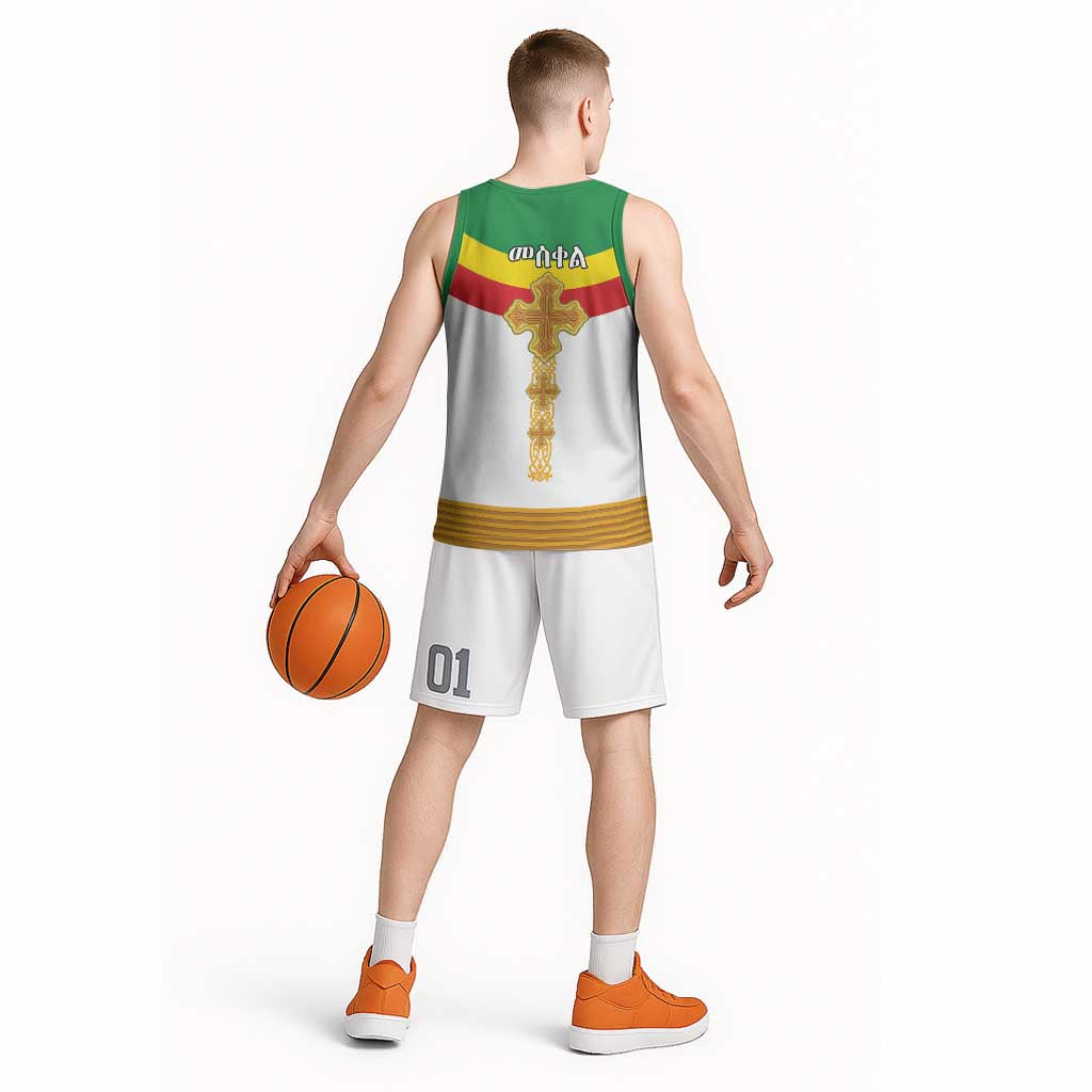 Ethiopia Meskel Basketball Jersey Ethiopian Cross - Wonder Print Shop