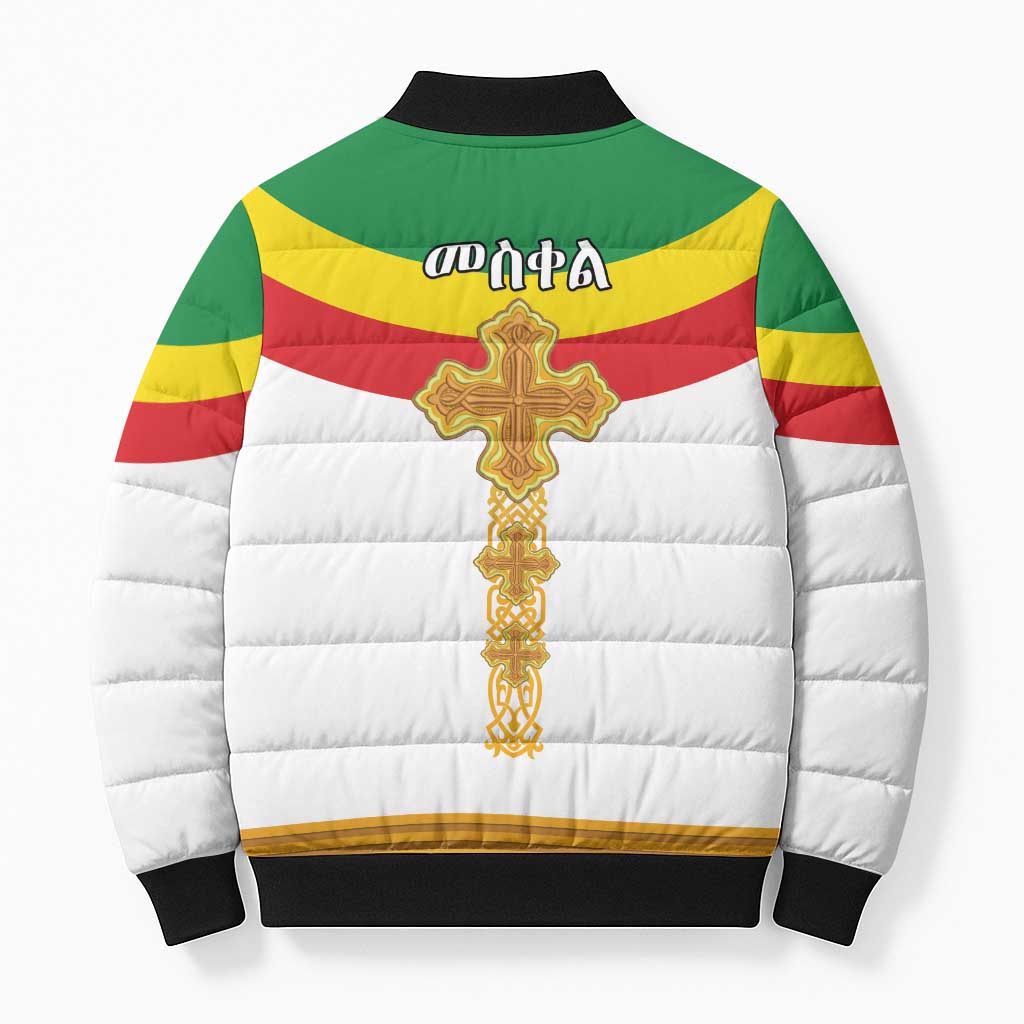 Ethiopia Meskel Bomber Puffer Jacket Ethiopian Cross - Wonder Print Shop