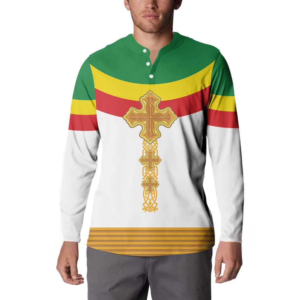 Ethiopia Meskel Button Sweatshirt Ethiopian Cross - Wonder Print Shop