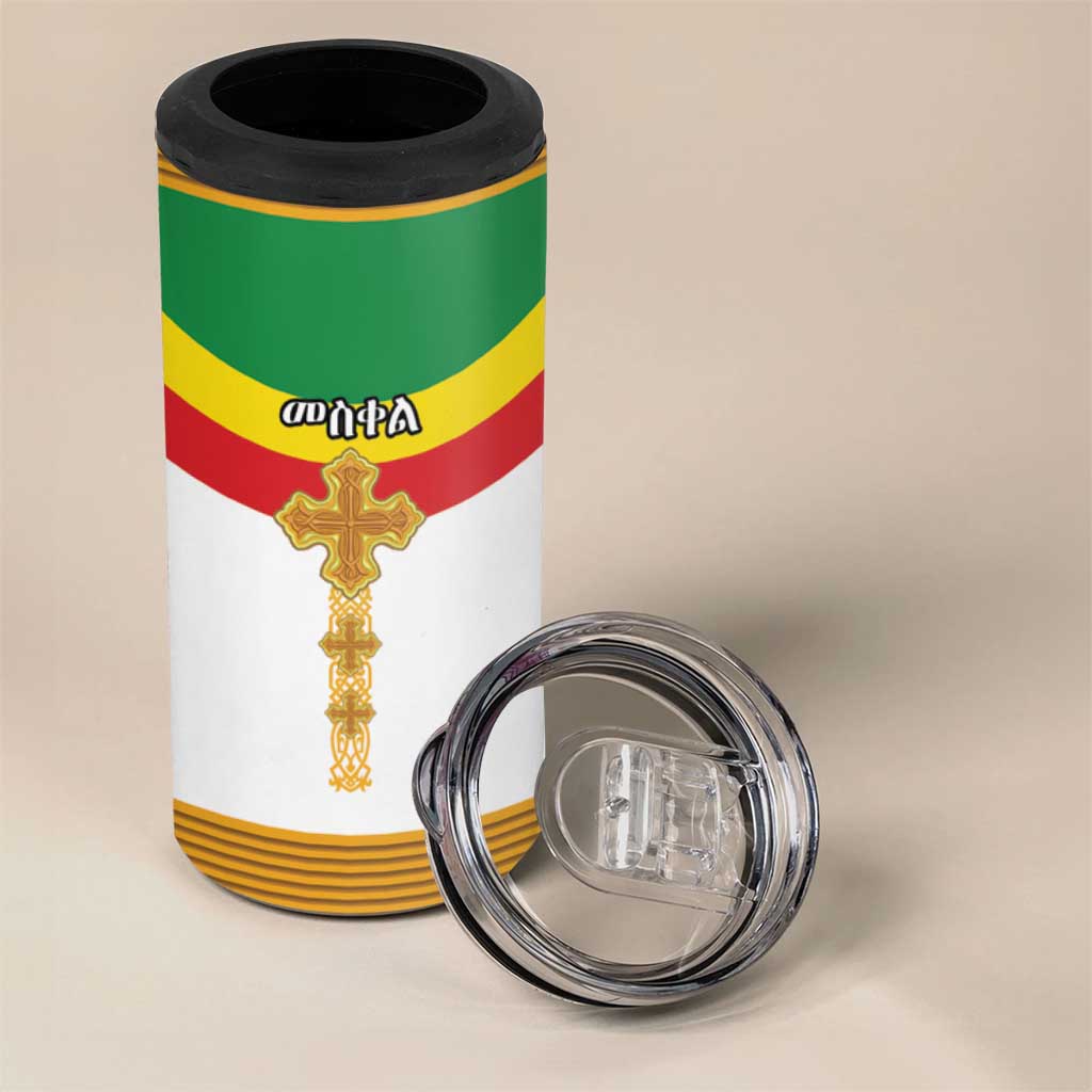 Ethiopia Meskel 4 in 1 Can Cooler Tumbler Ethiopian Cross - Wonder Print Shop