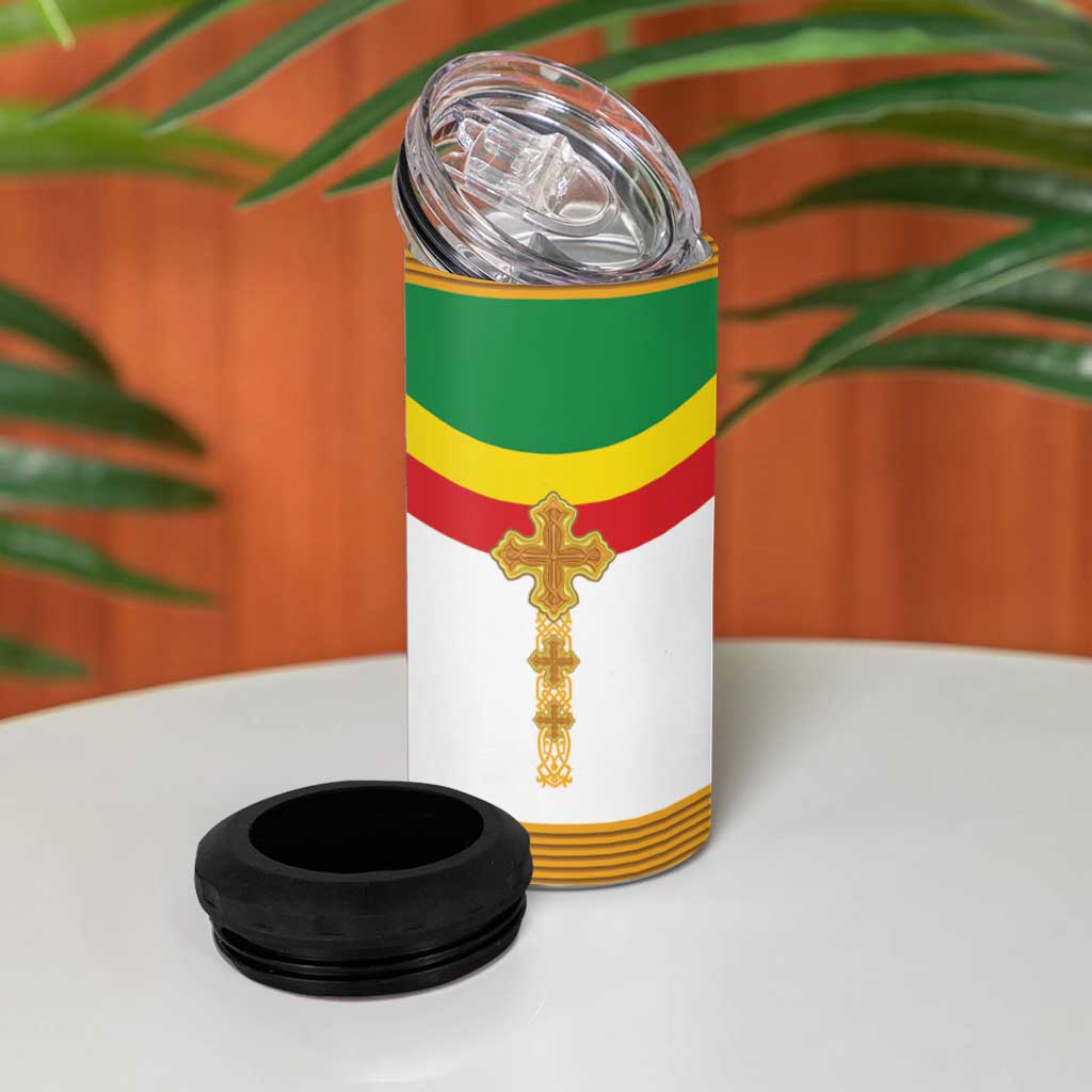 Ethiopia Meskel 4 in 1 Can Cooler Tumbler Ethiopian Cross - Wonder Print Shop