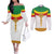 Ethiopia Meskel Couples Matching Off The Shoulder Long Sleeve Dress and Long Sleeve Button Shirt Ethiopian Cross - Wonder Print Shop