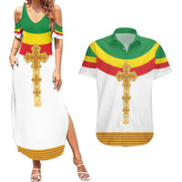 Ethiopia Meskel Couples Matching Summer Maxi Dress and Hawaiian Shirt Ethiopian Cross - Wonder Print Shop