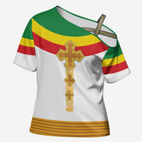 Ethiopia Meskel Cross Shoulder Shirt Ethiopian Cross - Wonder Print Shop