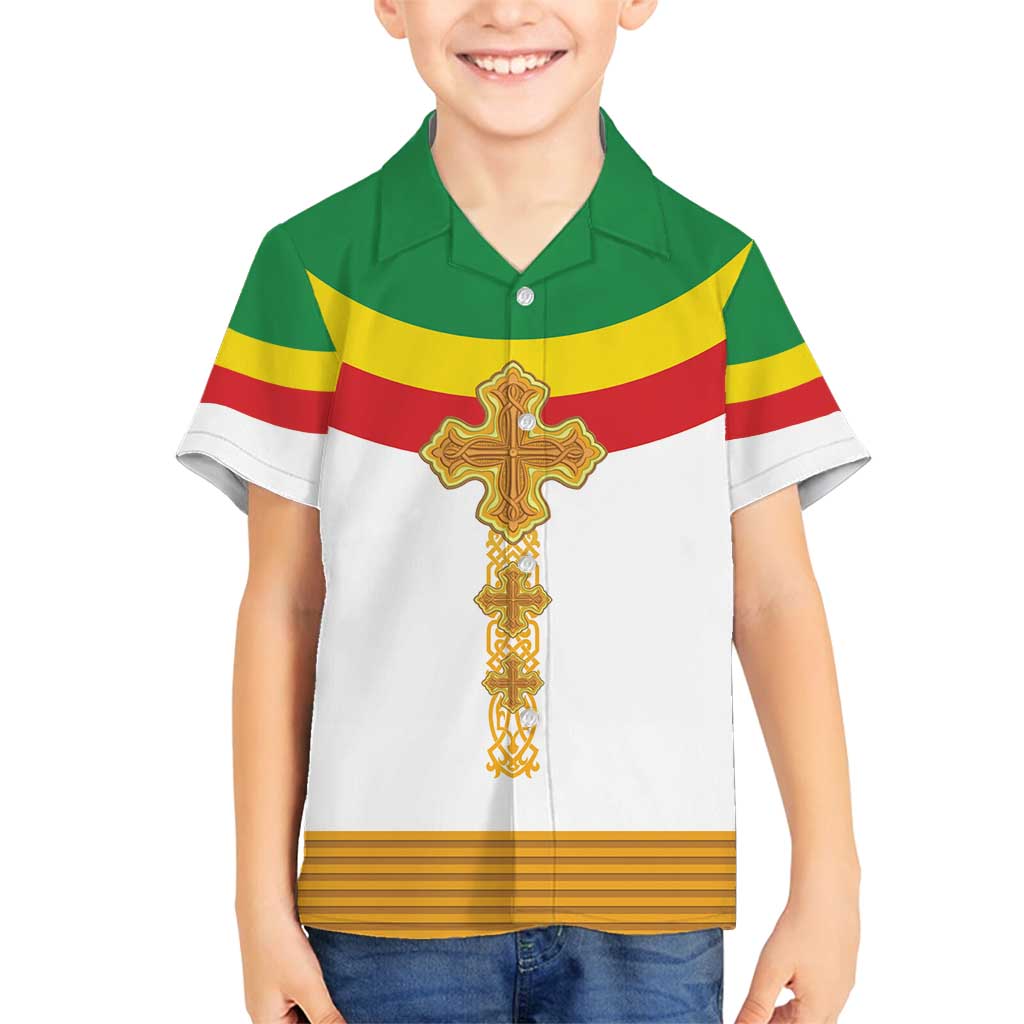 Ethiopia Meskel Family Matching Long Sleeve Bodycon Dress and Hawaiian Shirt Ethiopian Cross - Wonder Print Shop