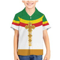 Ethiopia Meskel Family Matching Mermaid Dress and Hawaiian Shirt Ethiopian Cross - Wonder Print Shop