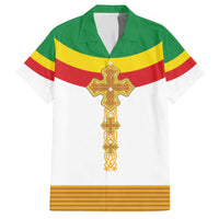 Ethiopia Meskel Family Matching Off The Shoulder Long Sleeve Dress and Hawaiian Shirt Ethiopian Cross - Wonder Print Shop