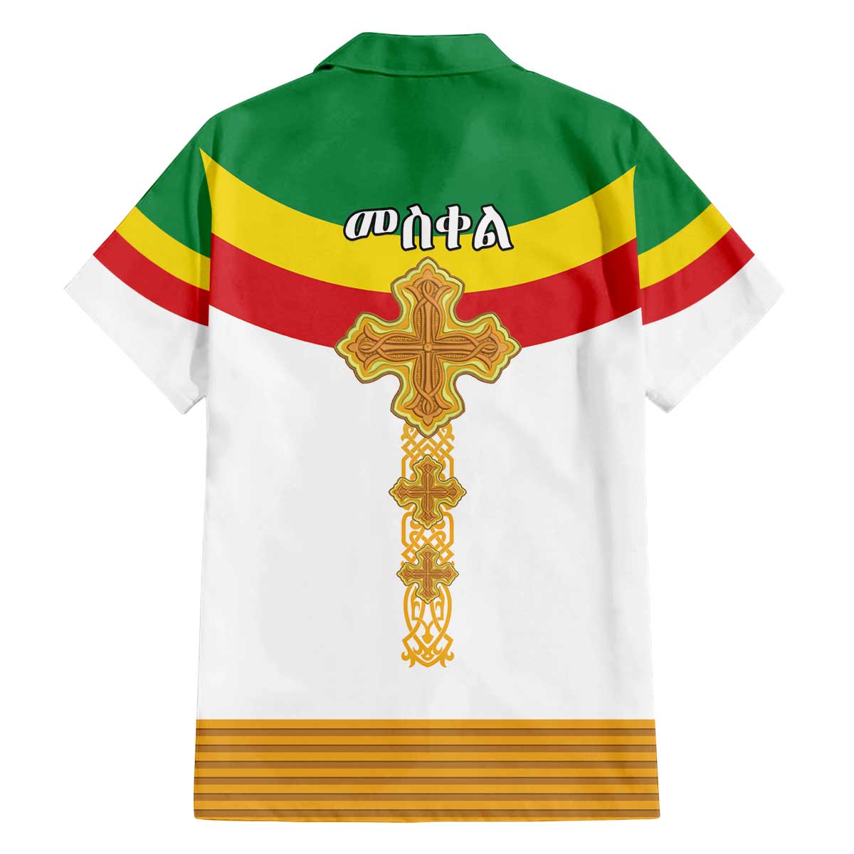 Ethiopia Meskel Family Matching Off The Shoulder Long Sleeve Dress and Hawaiian Shirt Ethiopian Cross - Wonder Print Shop