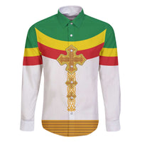 Ethiopia Meskel Family Matching Off The Shoulder Long Sleeve Dress and Hawaiian Shirt Ethiopian Cross - Wonder Print Shop