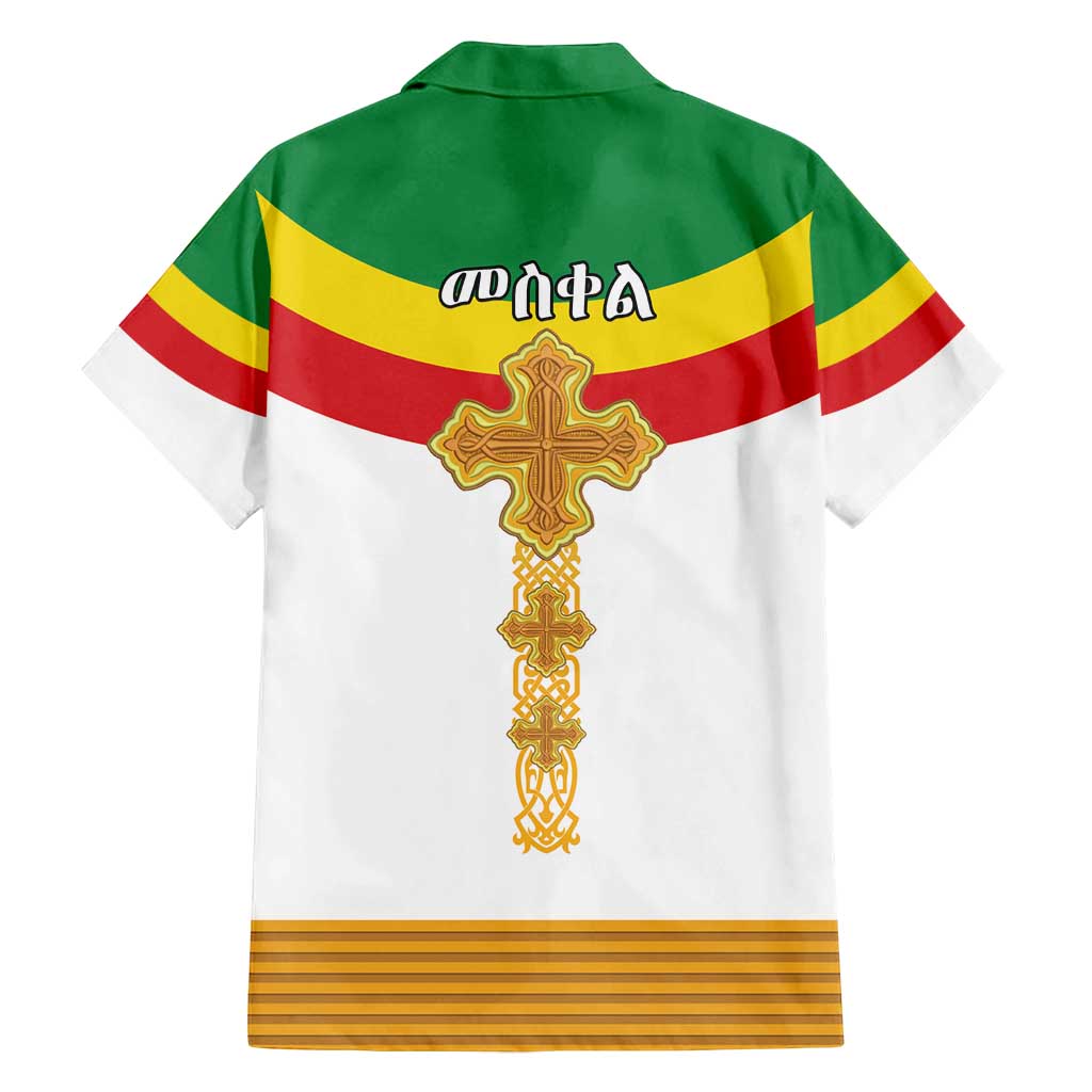 Ethiopia Meskel Family Matching Tank Maxi Dress and Hawaiian Shirt Ethiopian Cross - Wonder Print Shop