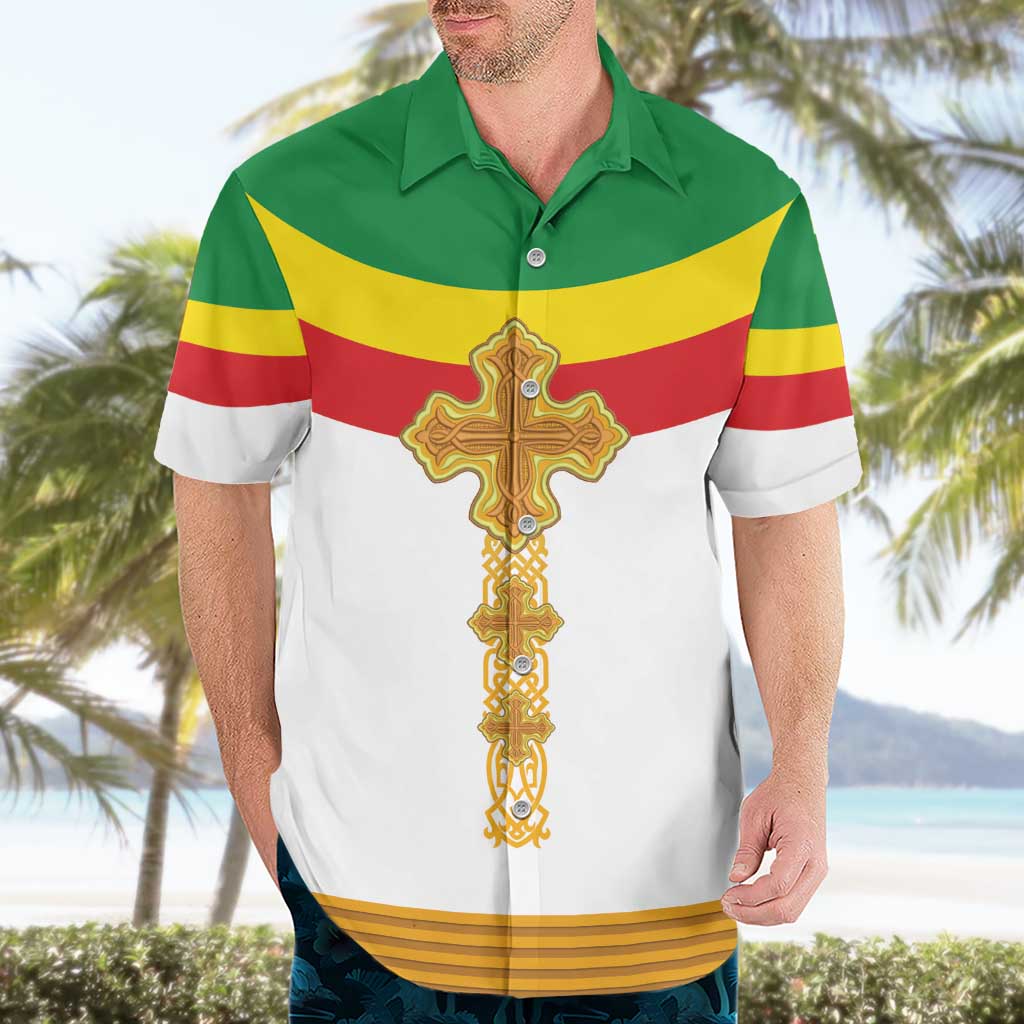 Ethiopia Meskel Hawaiian Shirt Ethiopian Cross - Wonder Print Shop