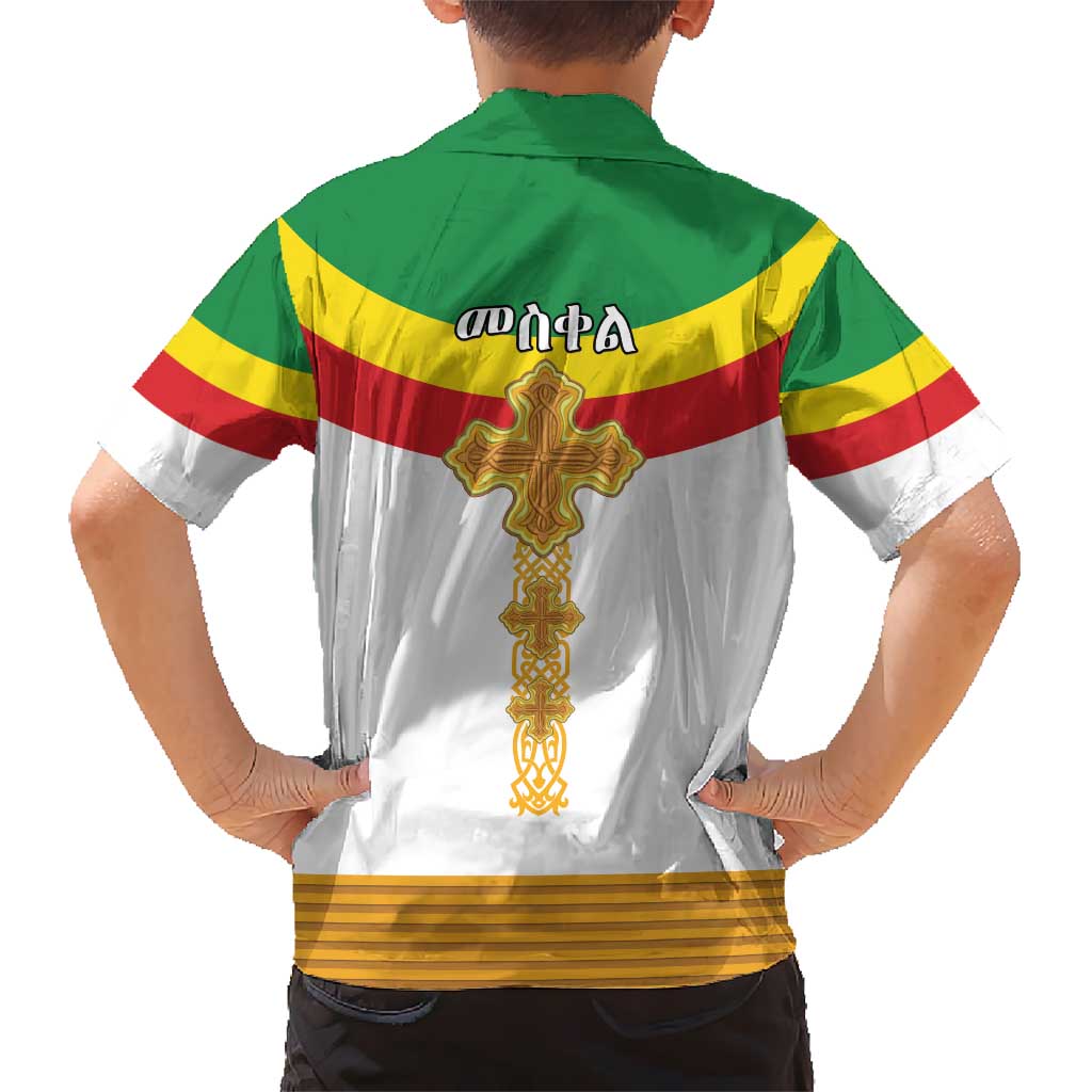 Ethiopia Meskel Kid Hawaiian Shirt Ethiopian Cross - Wonder Print Shop