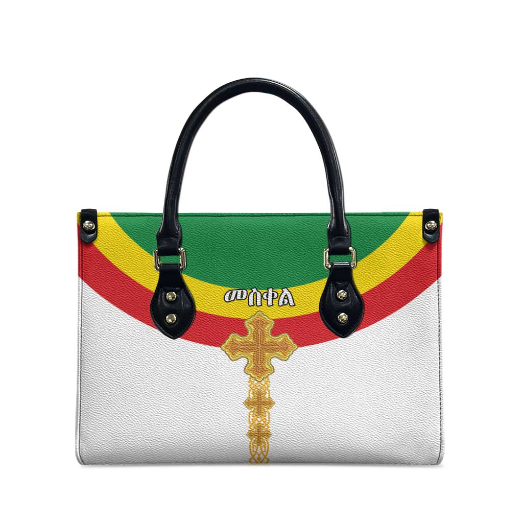 Ethiopia Meskel Leather Bag Ethiopian Cross - Wonder Print Shop
