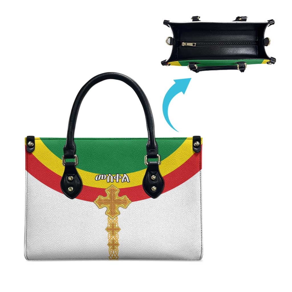 Ethiopia Meskel Leather Bag Ethiopian Cross - Wonder Print Shop