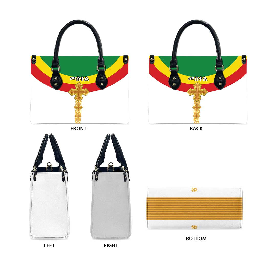 Ethiopia Meskel Leather Bag Ethiopian Cross - Wonder Print Shop