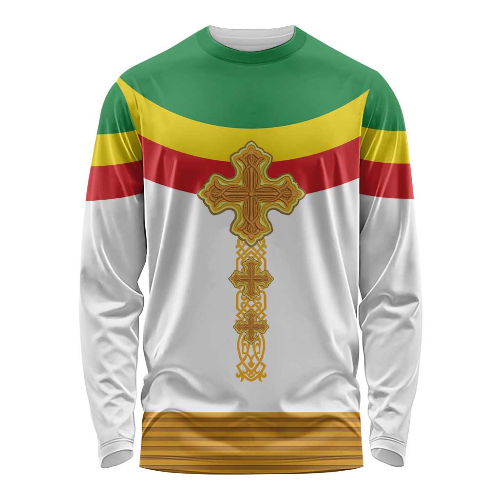 Ethiopia Meskel Long Sleeve Shirt Ethiopian Cross - Wonder Print Shop