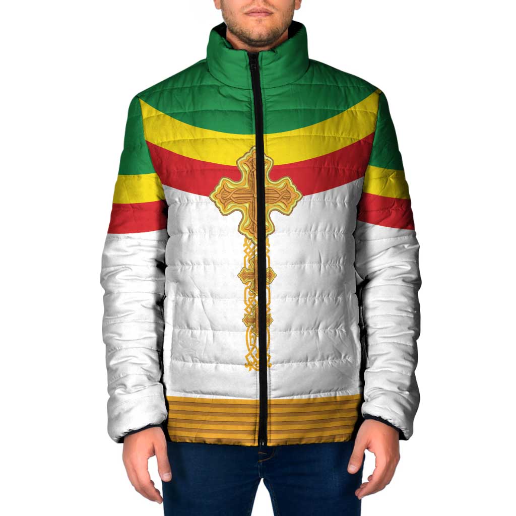 Ethiopia Meskel Padded Jacket Ethiopian Cross - Wonder Print Shop