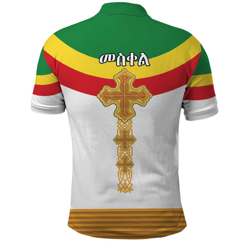 Ethiopia Meskel Polo Shirt Ethiopian Cross - Wonder Print Shop
