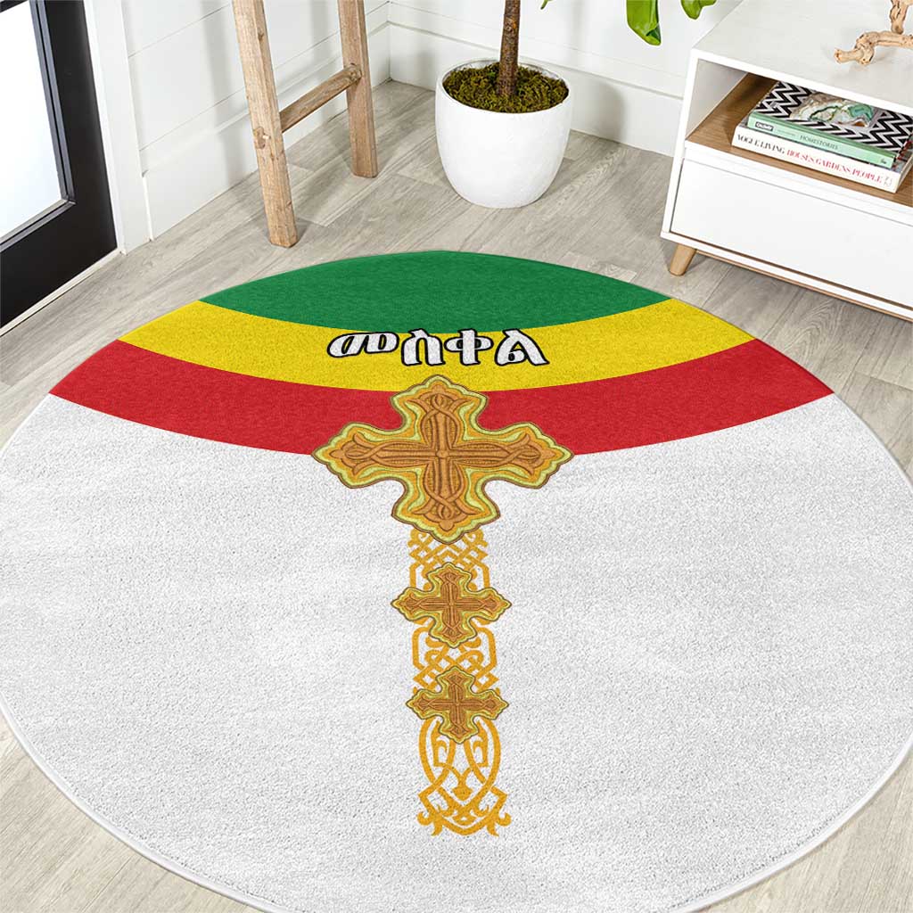 Ethiopia Meskel Round Carpet Ethiopian Cross - Wonder Print Shop