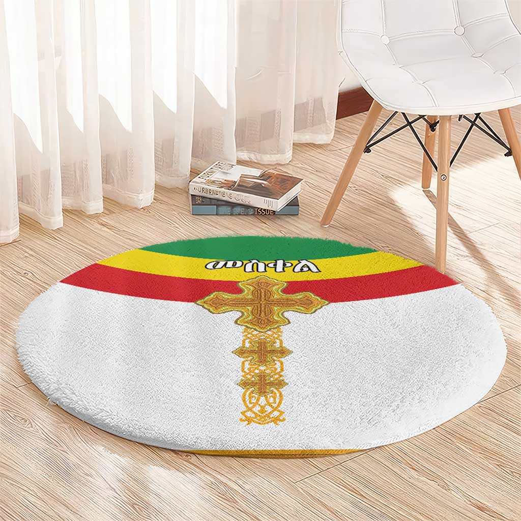 Ethiopia Meskel Round Carpet Ethiopian Cross - Wonder Print Shop