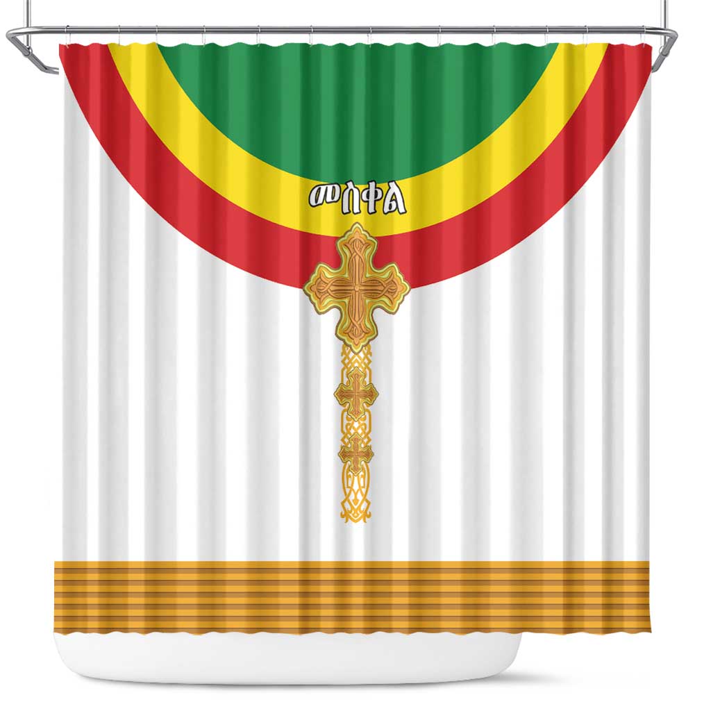 Ethiopia Meskel Shower Curtain Ethiopian Cross - Wonder Print Shop