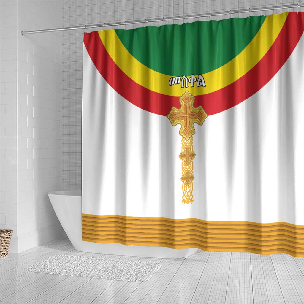 Ethiopia Meskel Shower Curtain Ethiopian Cross - Wonder Print Shop