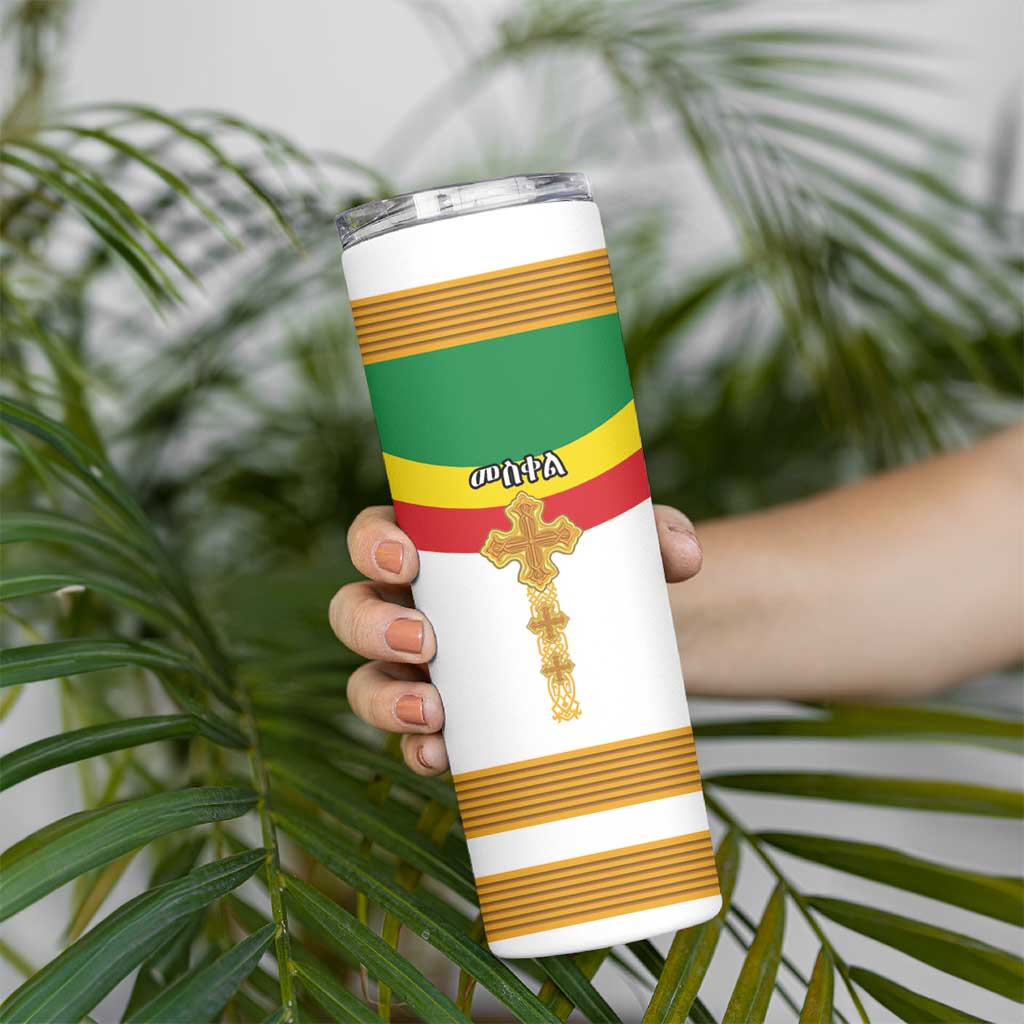 Ethiopia Meskel Skinny Tumbler Ethiopian Cross - Wonder Print Shop
