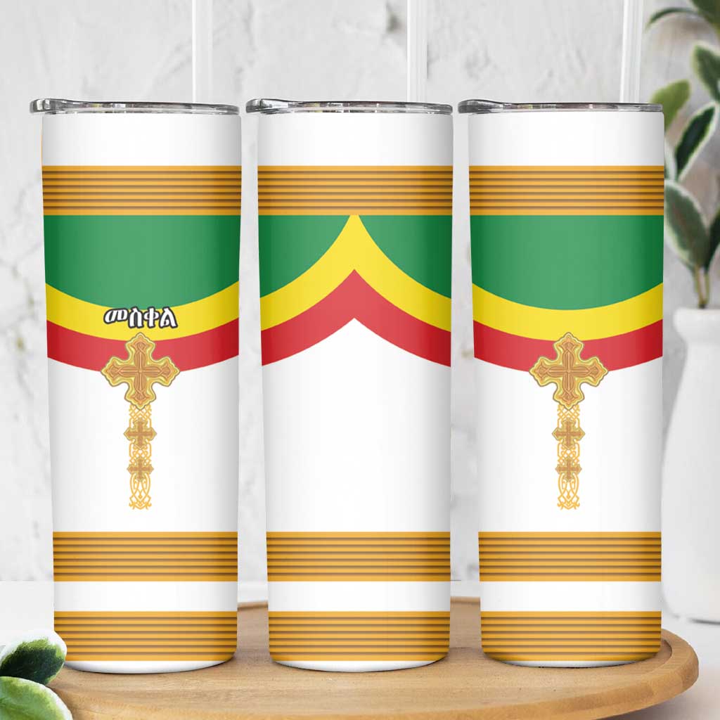 Ethiopia Meskel Skinny Tumbler Ethiopian Cross - Wonder Print Shop