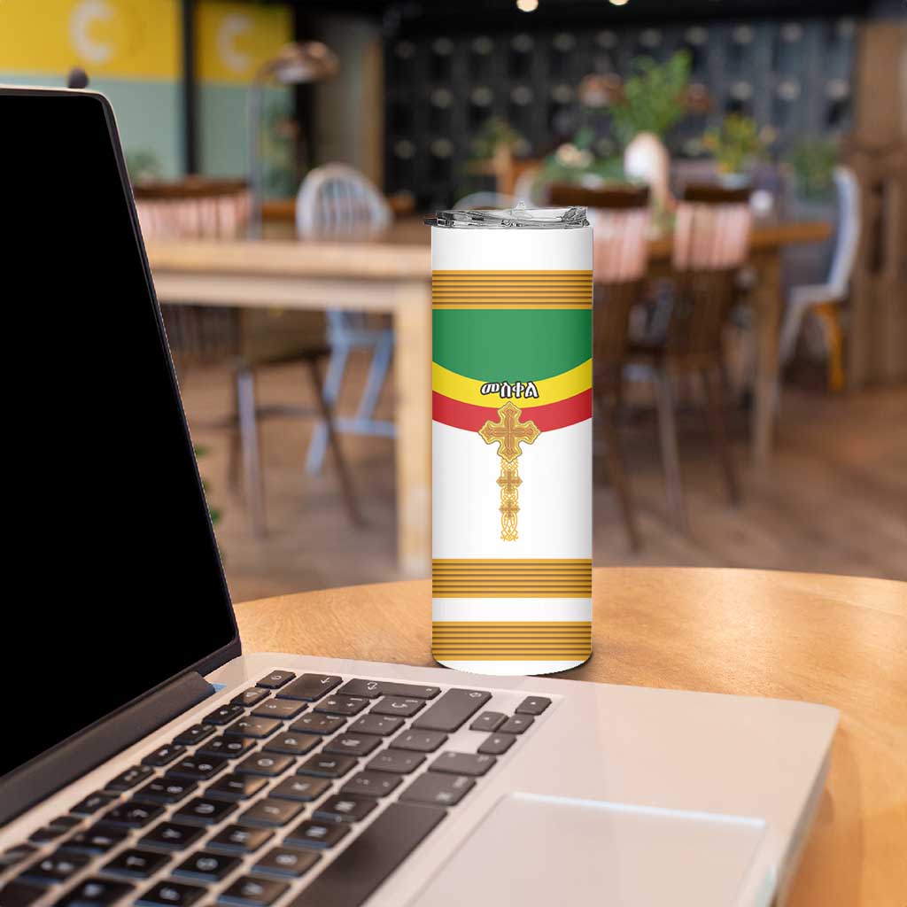 Ethiopia Meskel Skinny Tumbler Ethiopian Cross - Wonder Print Shop