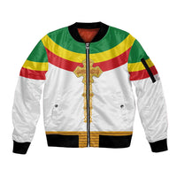 Ethiopia Meskel Sleeve Zip Bomber Jacket Ethiopian Cross - Wonder Print Shop